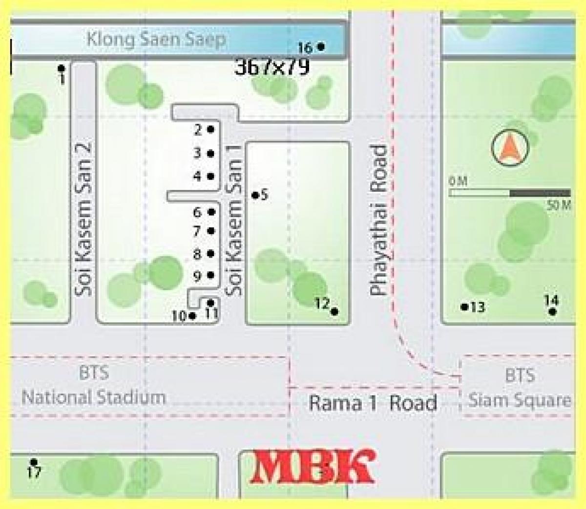 тржни центар mbk у Бангкоку мапи