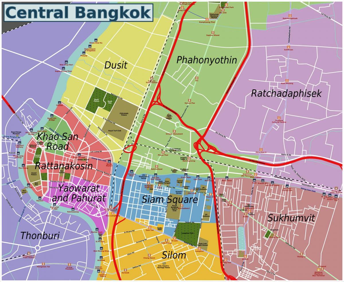 области Бангкока карта