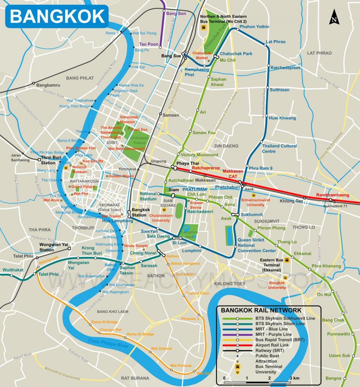 карта центра града Бангкок 