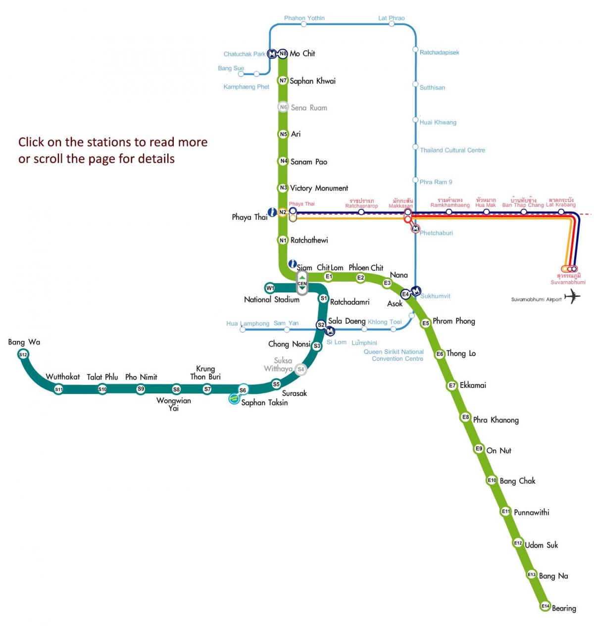 карта метро карта путева у Бангкоку