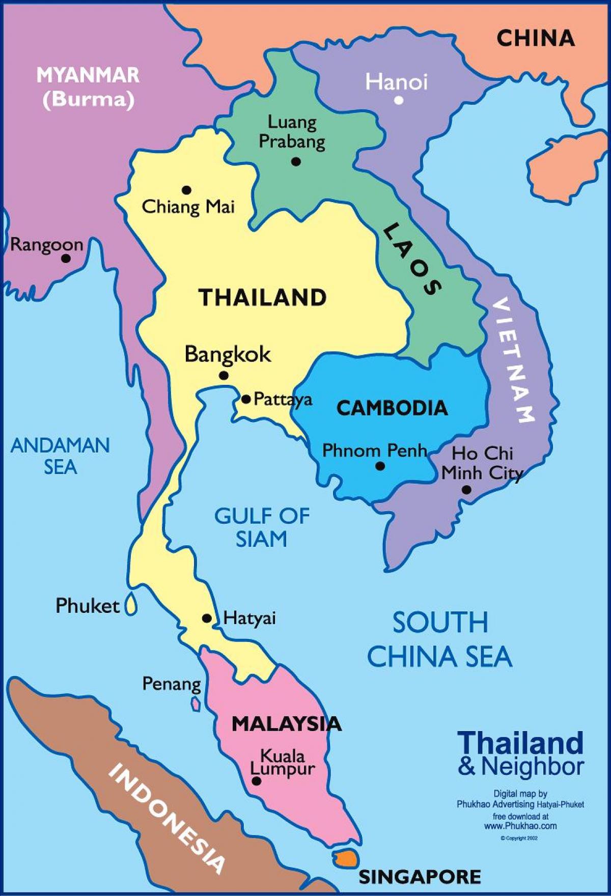 на мапи Бангкока