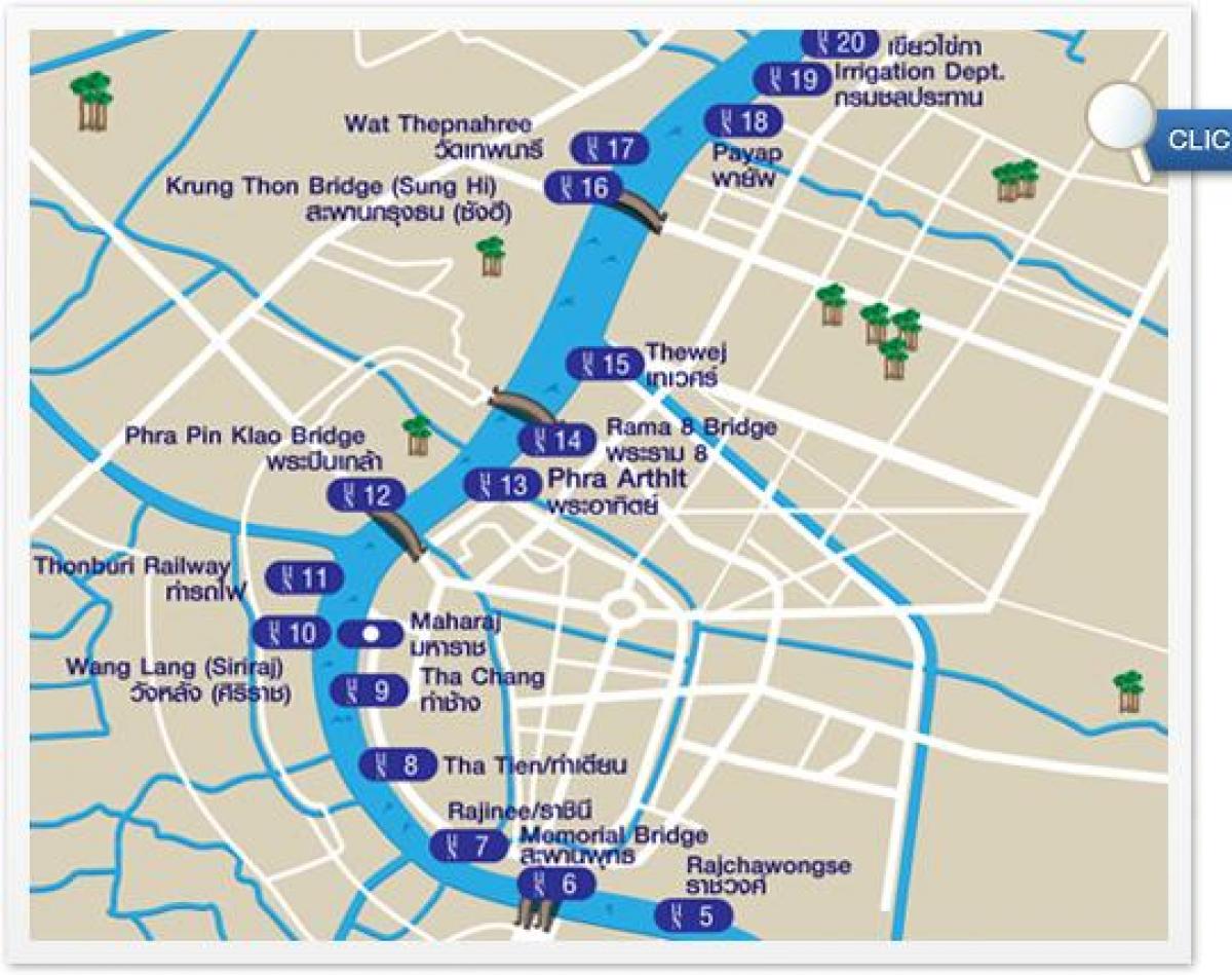 карта реке Бангкок експрес-глисер