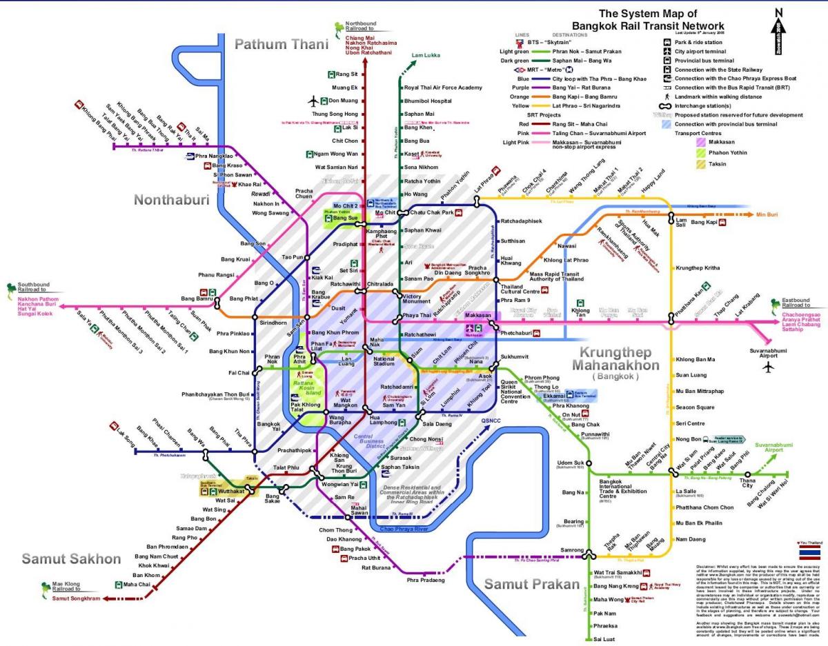 транзитној мапи Бангкока
