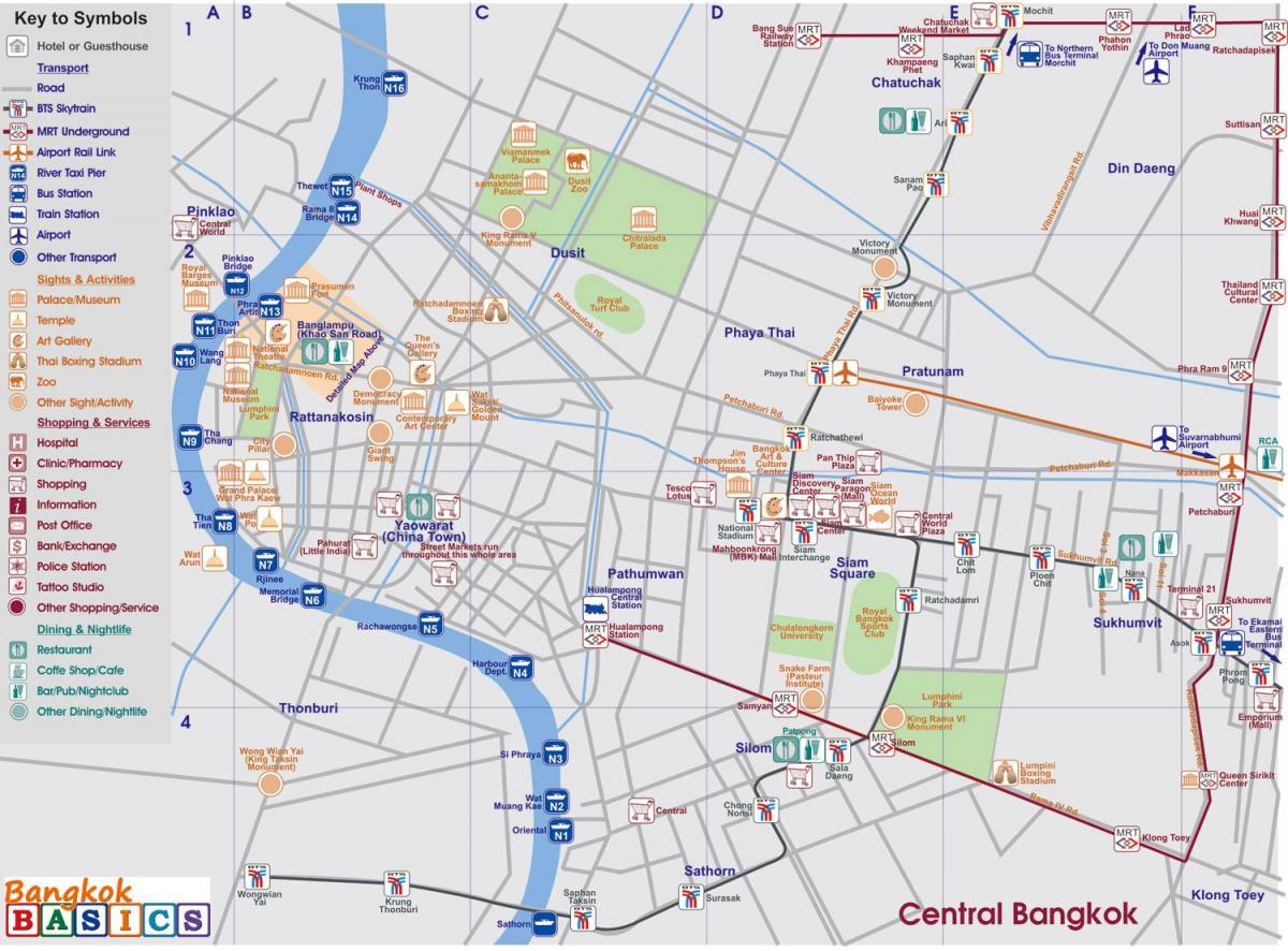 карта центар Бангкока