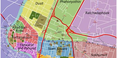 Области Бангкока карта