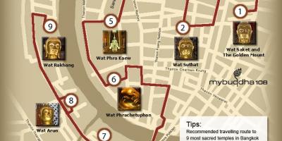 Карта Бангкока храм турнеју