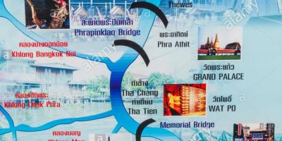 Карта реке Чао праја у Бангкоку